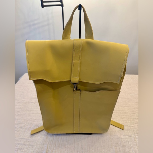 Handbags - EUC! Yellow Leather Backpack